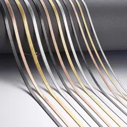 1 piece Width 2mm/2.5mm/3mm/4mm Stainless Steel Herringbone Snake Chain Flat Snake Chain Men Women Necklace Jewelry Not allergic