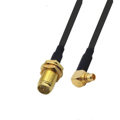 RP-SMA Female to MMCX Male Right Angle RF pigtail RG174 Jumper cable