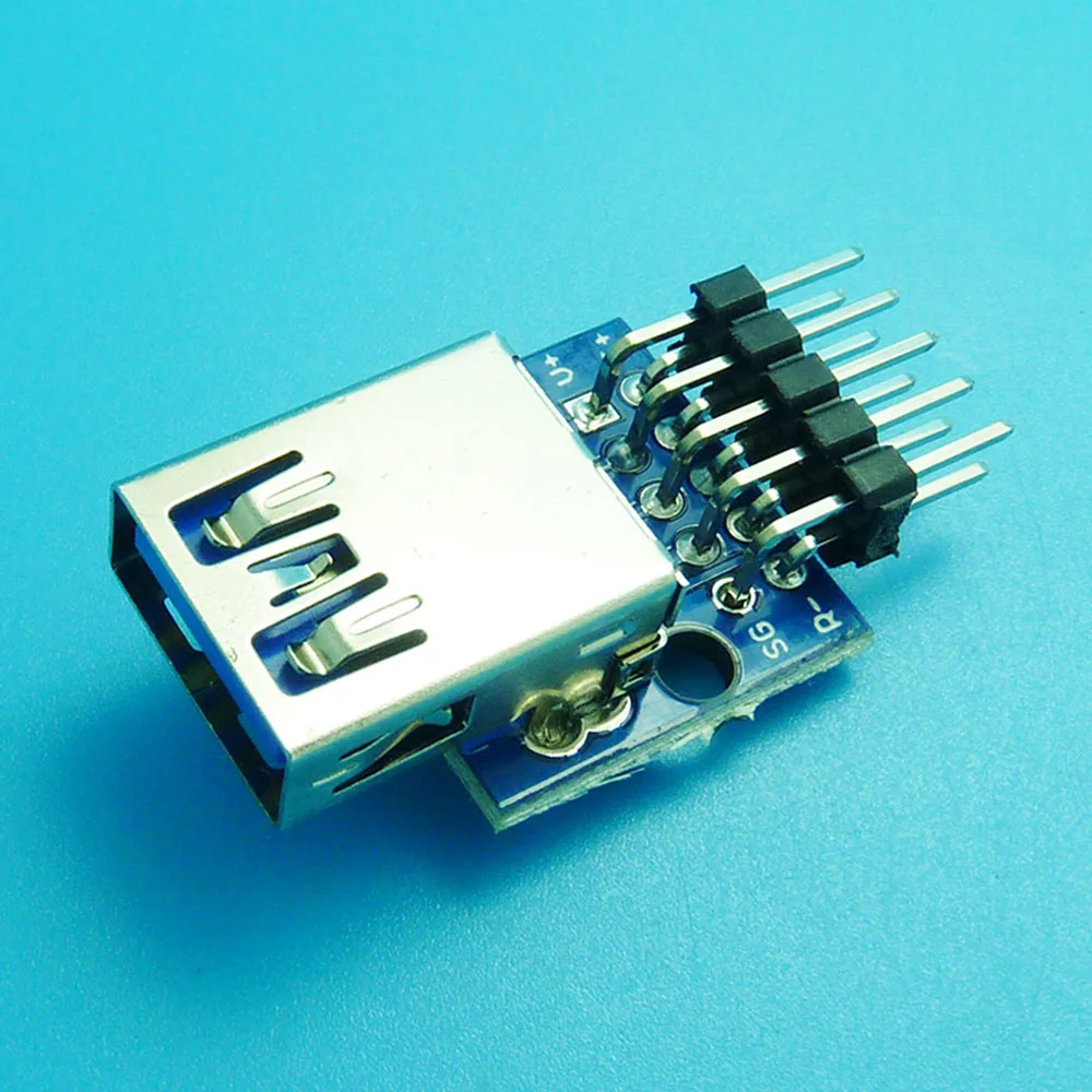 2-10PCS Data Charging Cable Jack Test Board with Pin Header 90 Degree USB Power Port Jack USB 3.0 Female Connector Socket
