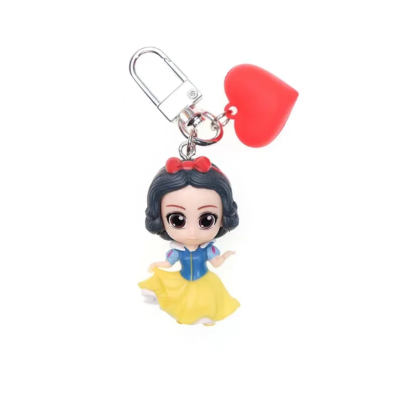 Disney Belle Princess Keychain Mermaid Keyring Figure Cute Cartoon Anime Figure Model Gift Best Selling Girl Children Kids Toys