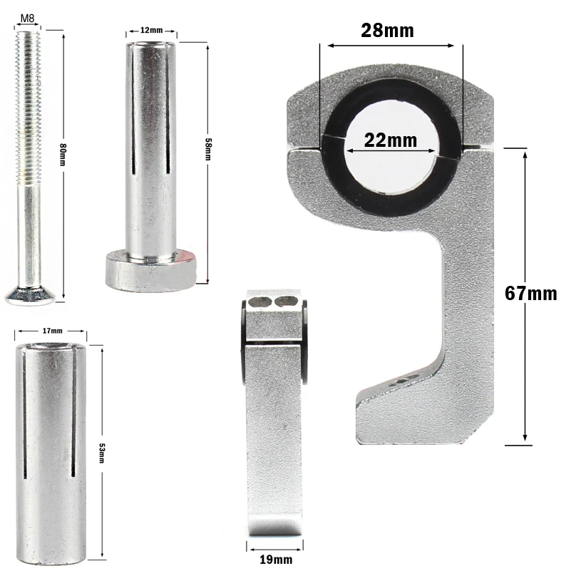 Motorcycle Handguard Bracket Mounting Bracket Holder 22 / 28mm Handle Retrofit Bracket hand guard parts
