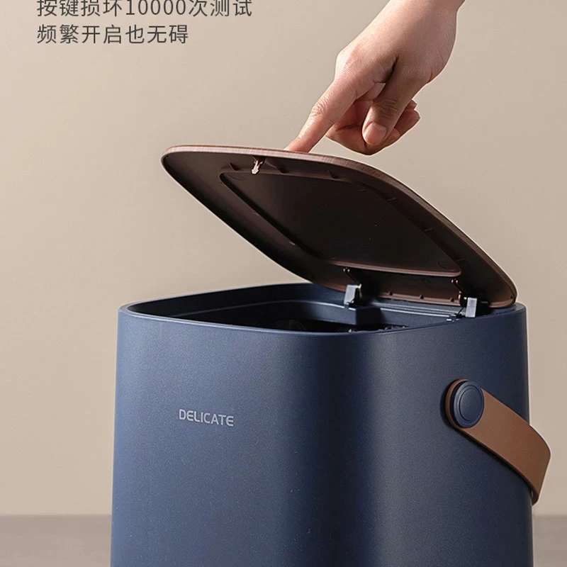 Haushalt Wohnzimmer Schlafzimmer Mülleimer Mit Deckel Kann Erwähnen Holzmaserung Push-typ High-end Klassifizierung Abfall papier Korb