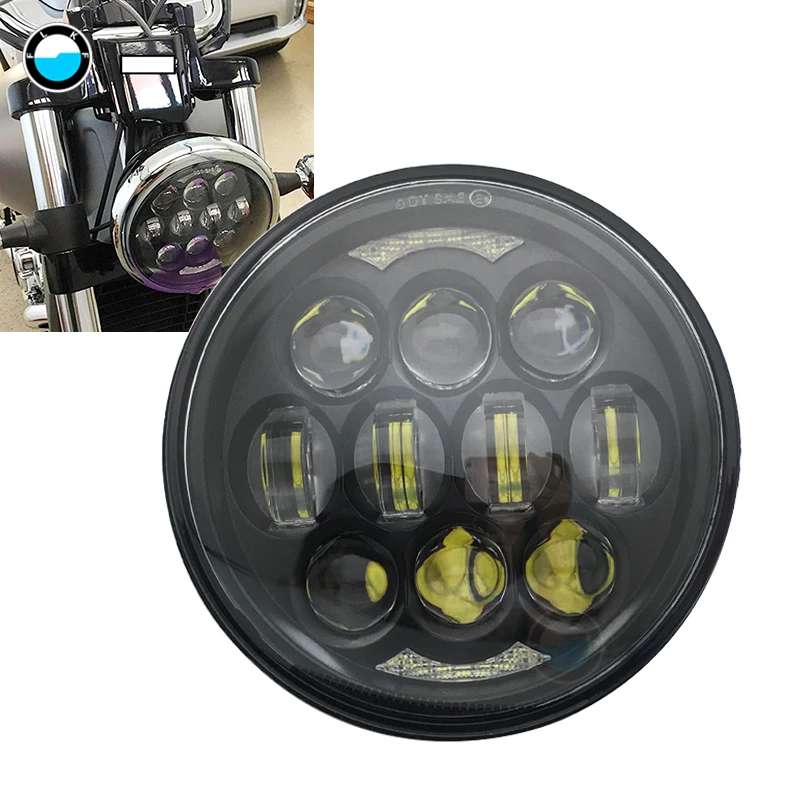 5.75 inch led projector headlight with White DRL lights For Honda Shadow Aero Phantom VLX 600 750 VT 1100.