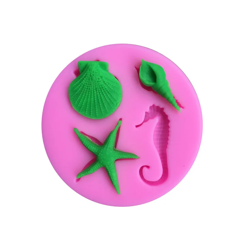 1PC Silicone Cake Silicone Mold Kitchen DIY Sea Creatures Cake Mold Candy Cookie Baking Fondant Mold Cake Decoration Tools