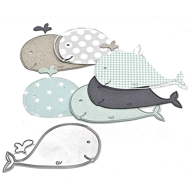 Crazyclown Whale Dies Metal Cutting Dies DIY Scrapbooking Embossing Cuts Paper Stencil Craft Fish Dies