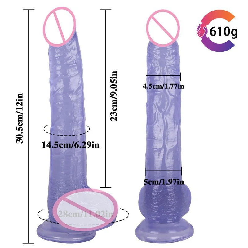 Super Huge Dildo Thick Giant Realistic Dildo Anal Butt With Suction Cup Big Soft Penis Sex Toy For Women 30.5*5Cm