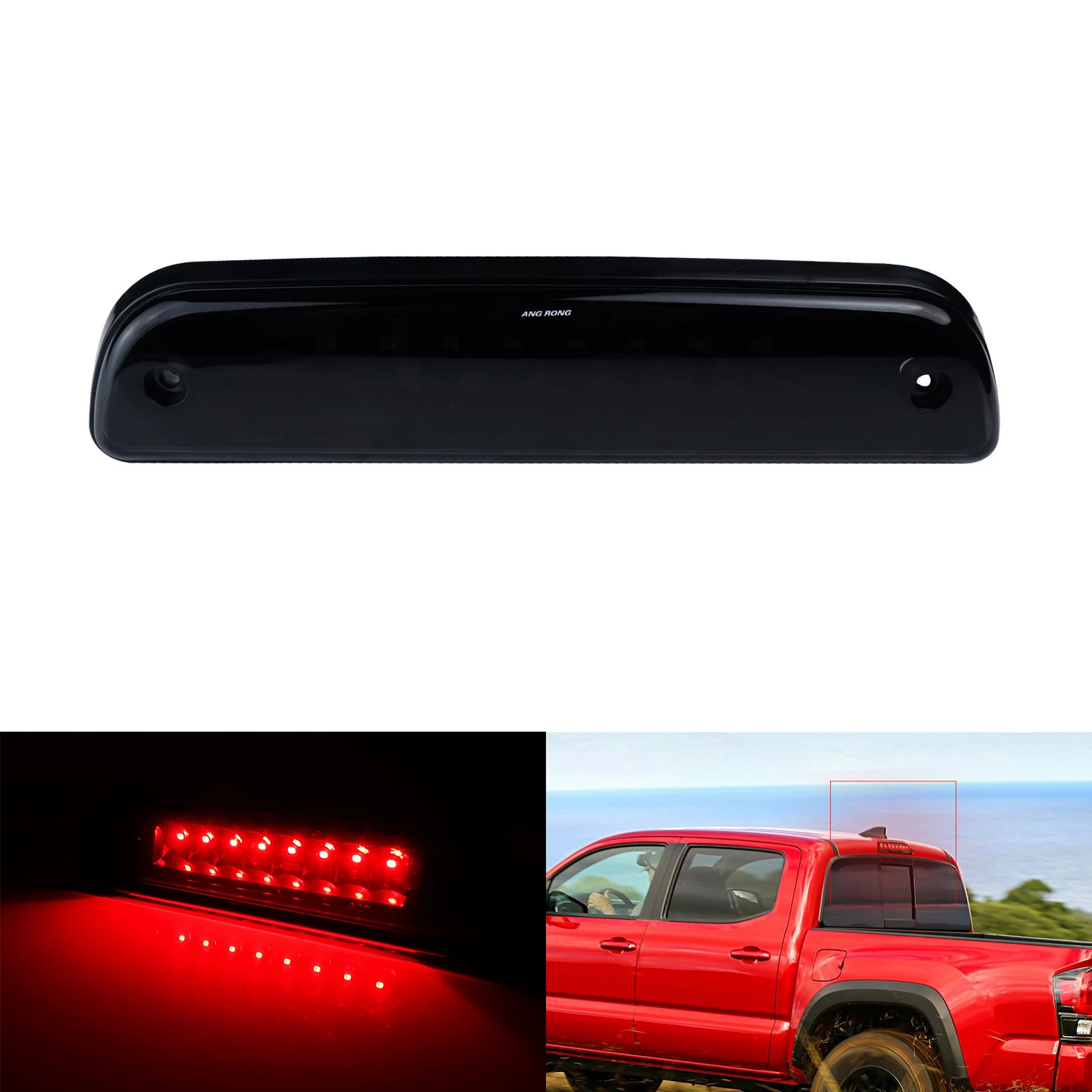 

For Toyota Tacoma 1995-2017 Red LED Third High Mount Brake Stop Light Smoke Lens