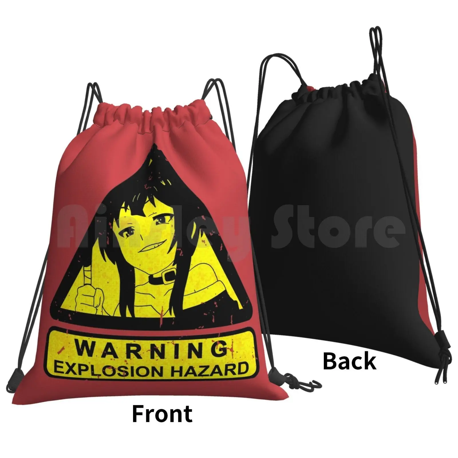 Bakuretsu La-La-La Backpack Drawstring Bags Gym Bag Waterproof Konosuba Megumin Explosion Anime Jrpg Waifu Isekai Manga