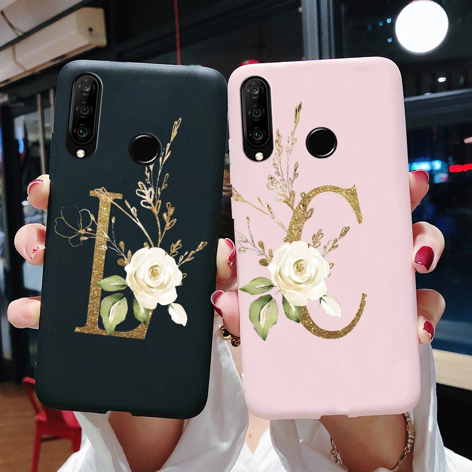 For Huawei P30 Lite Case Custom Cute Letters Silicone TPU Back Phone Case For Huawei P30 Pro P 30 Lite P30lite Coque Bumper Case