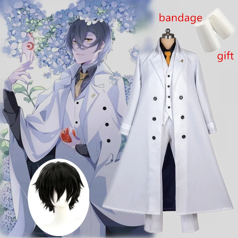 

Dazai Osamu Cosplay Costume Adult White Trench Pants Suit Halloween Carnival Uniforms Halloween Costume
