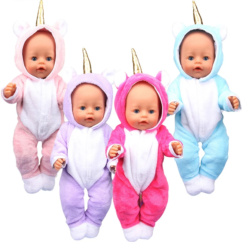 เสื้อผ้าตุ๊กตา43ซม.Smile ยูนิคอร์นกับปีกชุดตุ๊กตาเสื้อผ้าตุ๊กตาอเมริกันชุด Rompers Baby New Born ตุ๊กตา Reborn เสื้อผ้า
