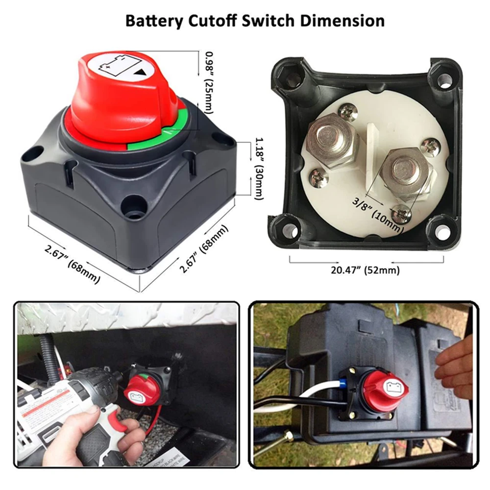 12V-48V 100A-300A Car Power cut-off switch Boat Battery Selector Isolator Disconnect Rotary Switch Cut For Car SUV Marine Truck