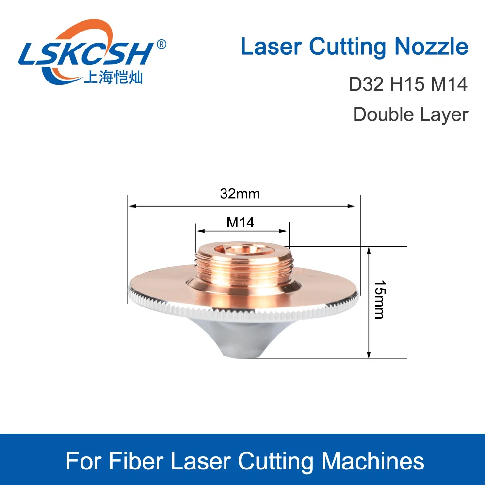 Imagem -03 - Lskcsh-bico Laser para Corte de Fibra Raytools Ferramenta de Corte Rápido com 10 Tamanhos para Modelos D32 H15 M14 mm 0.8 a 4.0 Camada Única Dupla