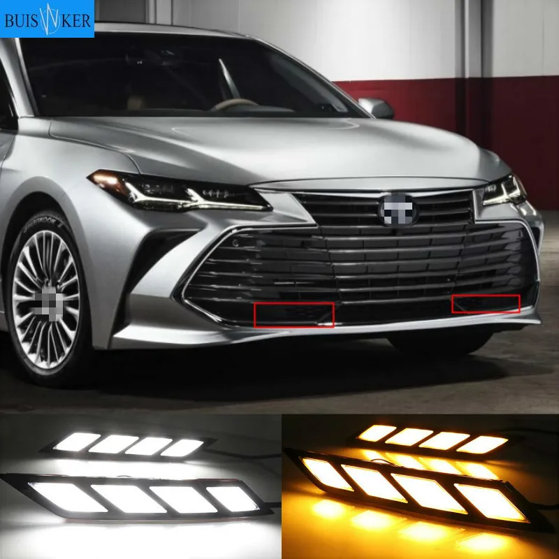 

2PCS Dynamic Yellow Turn Signal 12V Car DRL LED Fog Lamp LED Daytime Running Light For Toyota Avalon 2018 2019