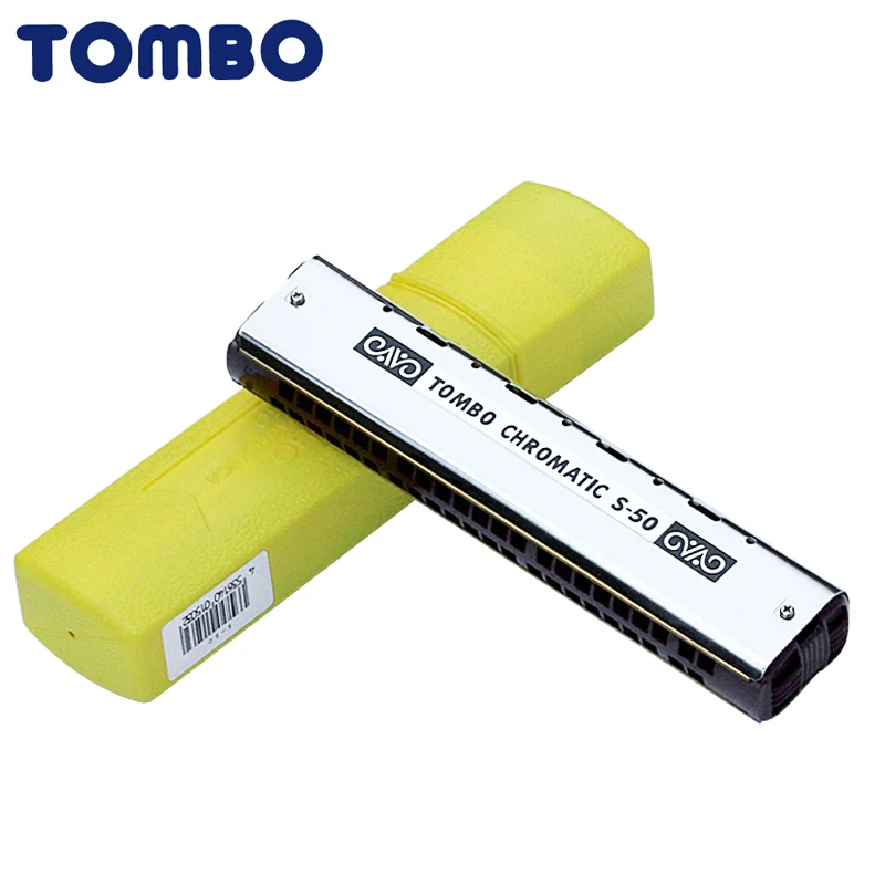 TOMBO NO.S-50 S50 Chromatic Single Harmonica 44 Holes Blues Harp Key C Mouth Organ Brass Reeds Resin Musical Instrument