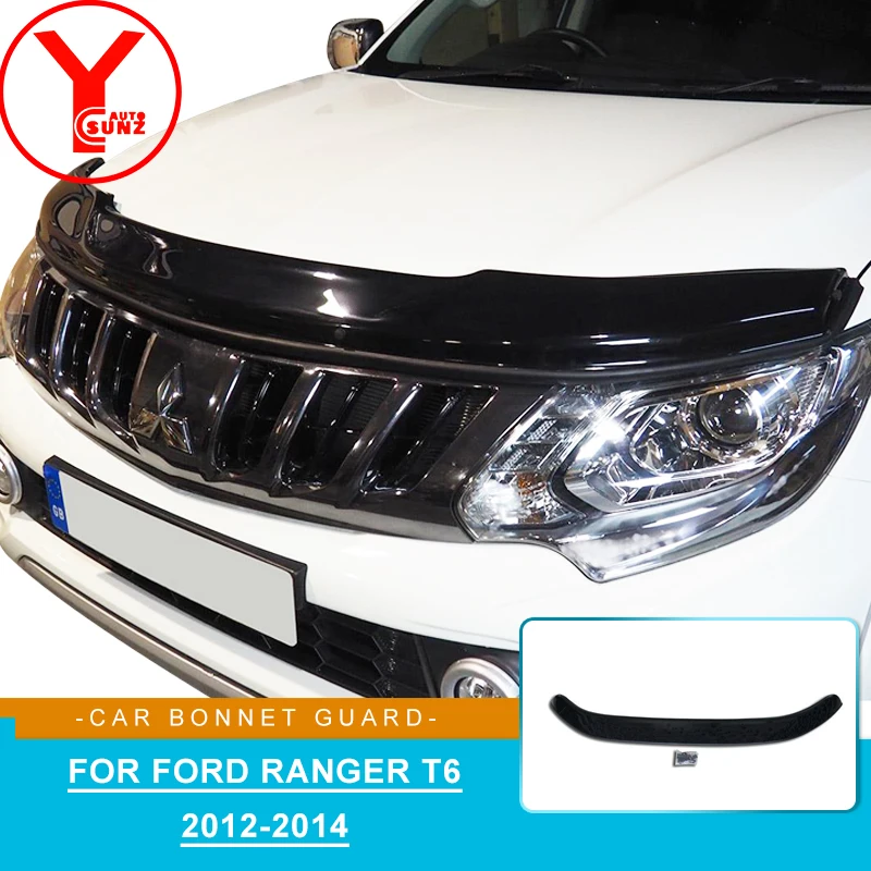 

Tuning Car Bonnet Guard Scoop Hood For Ford Ranger T6 2012 2013 2014 Car Styling Bug Guard Moulding Cover Guard Shield YCSUNZ