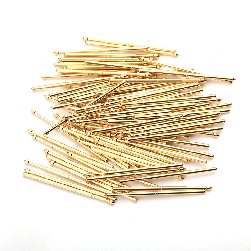100 Cái/gói Đầu Mạ Vàng PA100-E2 Hình Nón Mùa Xuân Kiểm Tra Pin 1.36Mm Mùa Xuân Đầu Kẹp Sử Dụng Cho Bảng Mạch thử Nghiệm