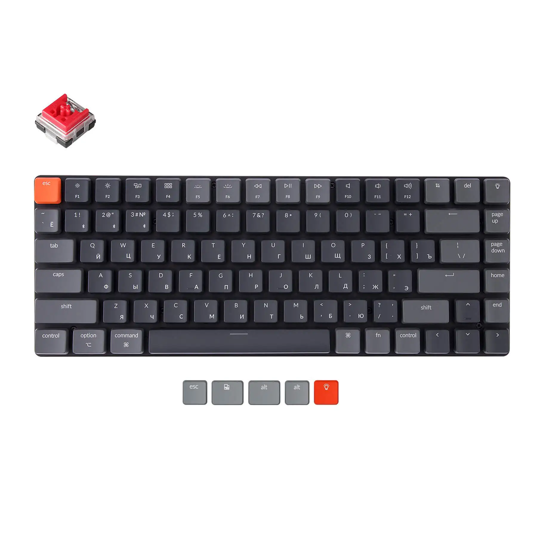 Keychron K3 E Russia Layout Ultra-slim Wireless Mechanical Keyboard Hot-Swappable Low Profile Optical Switch RGB Backlight