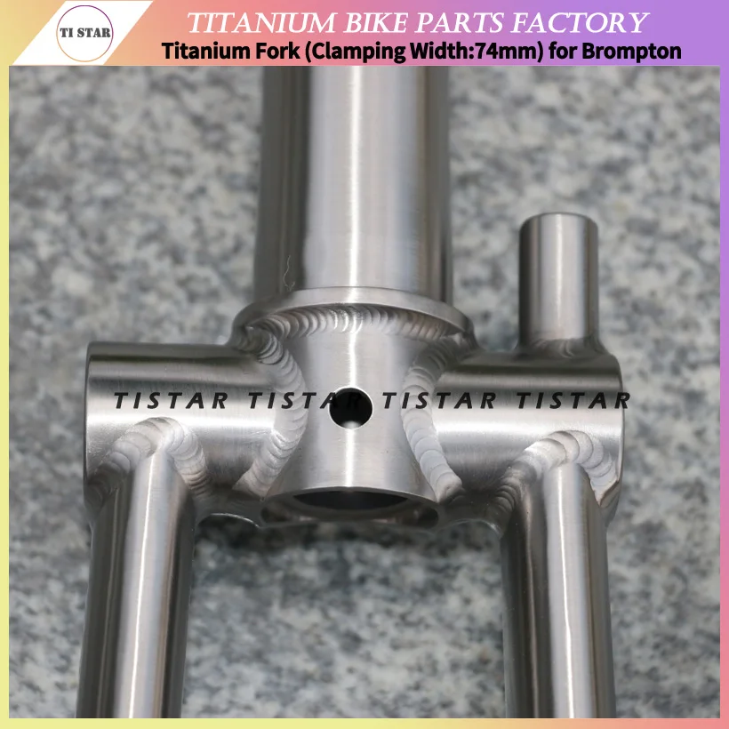 Ultralight Titanium Front Fork for Brompton Folding Bike, 16 Inch Bicycle Frame, 74mm Clamping Width, 285g