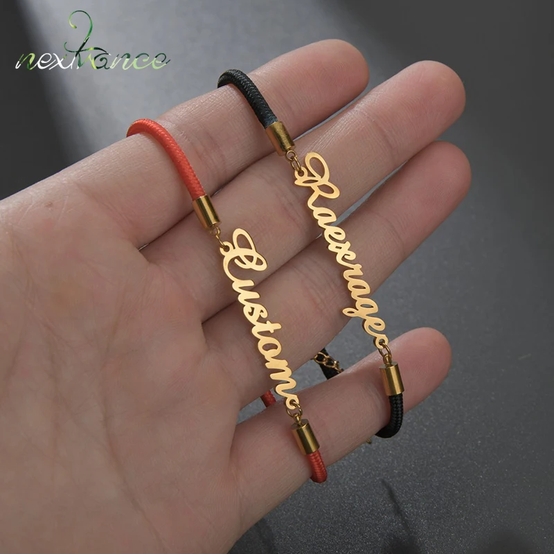 Nextvance Custom Name Anklet Stainless Steel Personalized Bracelets Colorful Rope Various Styles of Bracelet Women Gift Jewelry