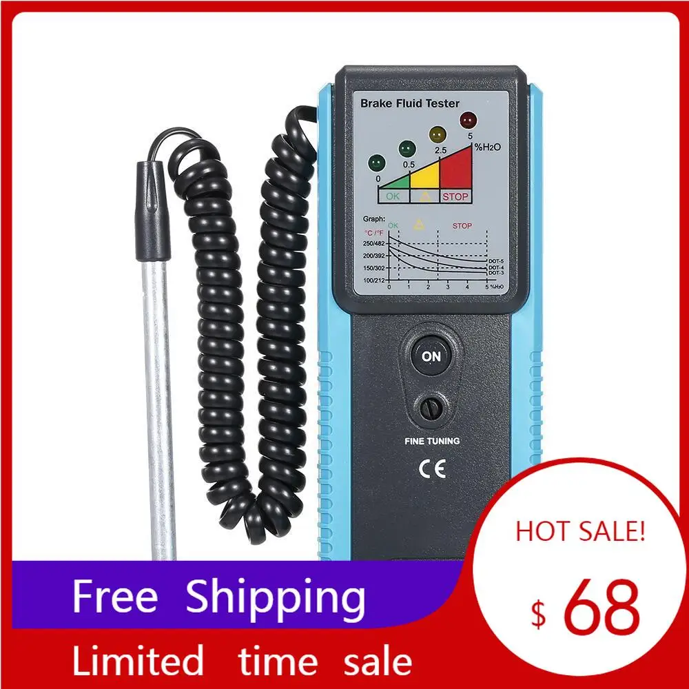 

2023 Hot Sale Automobile Brake Fluid Tester Oil Moisture Water Detection Probe For Auto DOT3 DOT4 DOT5 EM283A Instrument