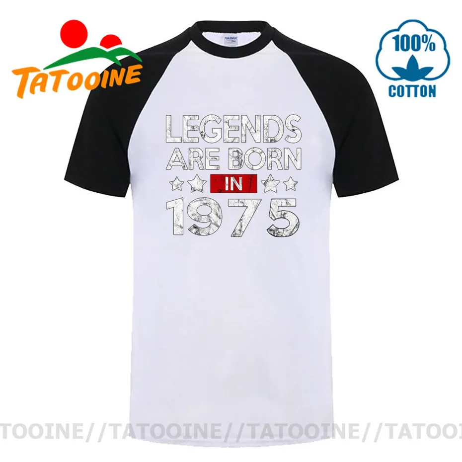 High quality 100% Authentic Made in 1975 T shirt Vintage Legends are Born in 1975 T-shirt Retro Father's Birthday gift tee shirt