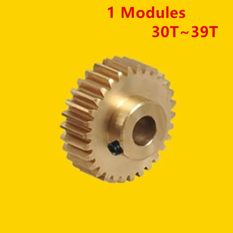 1 Modules 30T-39T Tooth Copper Gear Bore 5 6 6.35 7 8 9 10 12 13 14 15mm for Motor DIY Drive Parts