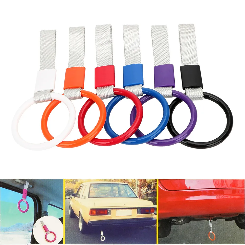 

Car Interior Pull Ring Round Subway Train Bus Handle Strap Charm Drift Ring Auto Rear Bumper Warning Loop