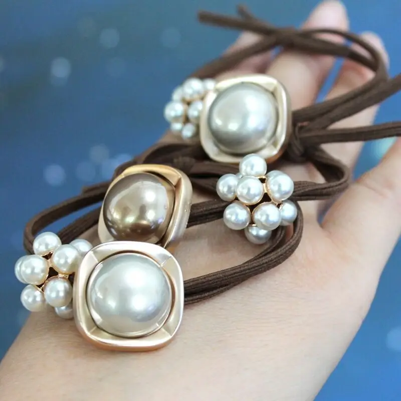 Hiasan Kepala Model Baru, Karet Gelang Mutiara, Ikat Rambut, Dasi Rambut Eropa dan Amerika, Tali Rambut Simpul, Ikatan Rambut