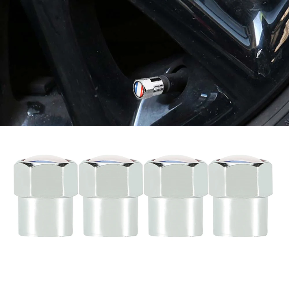 AUTCOAT 4 sztuk/zestaw zawór opony osłony przeciwpyłowe flaga narodowa Francja stop aluminium/miedź do samochodów ciężarowych motocykle rowery rowery