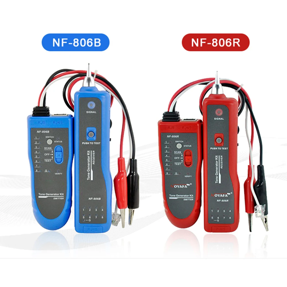 NOYAFA NF-806R Network Cable Tester Wire Tracker RJ45 RJ11 with Alligator Clip Cable Track