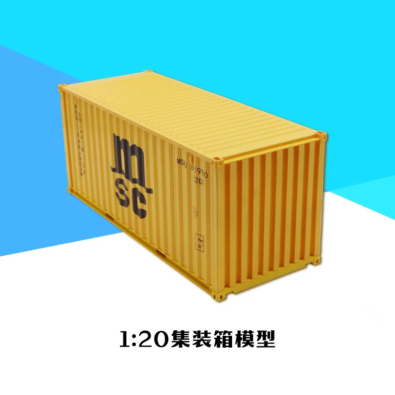 Collectible Diecast Toy Model 1:20 Scale Mediterranean MSC 20 GP Truck,Shipping Container Model For Business Gift, Decoration