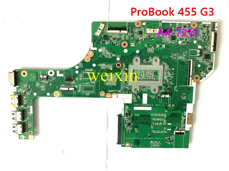 Refurbished  828435-601 For HP ProBook 455 G3 Motherboard  A4-7210 DAX73AMB6E1 Fully Tested