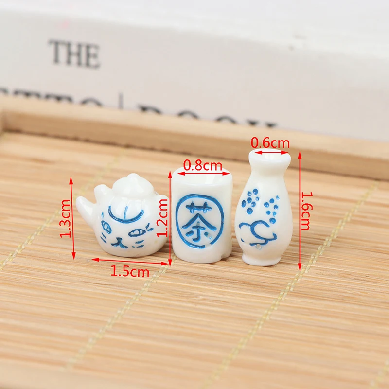 2/3/6 Chiếc 1:12 Nhà Búp Bê Mini Chén Trà Ấm Trà Bình Trà Bộ Phụ Kiện Nhà Bếp