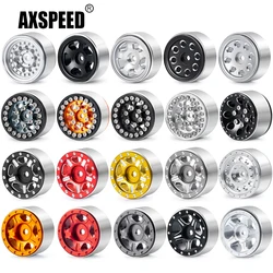 AXSPEED 4Pcs 1.0'' Metal Alloy Beadlock Wheel Rims Hubs for Axial SCX24 1/24 TRX-4M 1/18 RC Crawler Car Model Parts