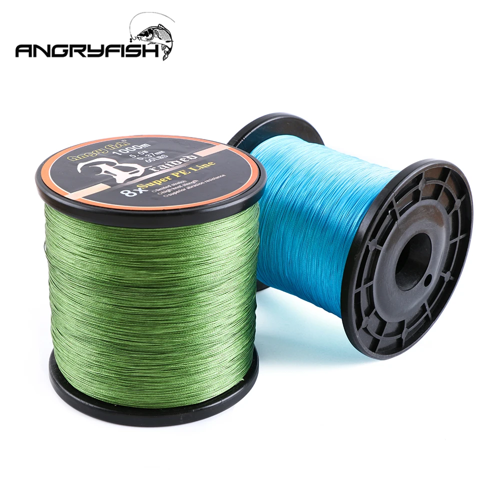 Angryfish 1000Meters 8x Braided Fishing Line 8 Colors Super PE Line Wear resistant