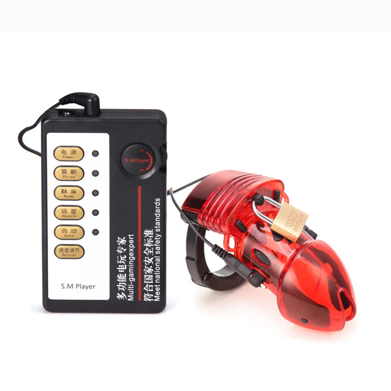 Massageador de pulso elétrico para homens, Silicone Cock Lock, Gaiola de Castidade Masculina, Anel Uretral, Masturbação Sex Toys