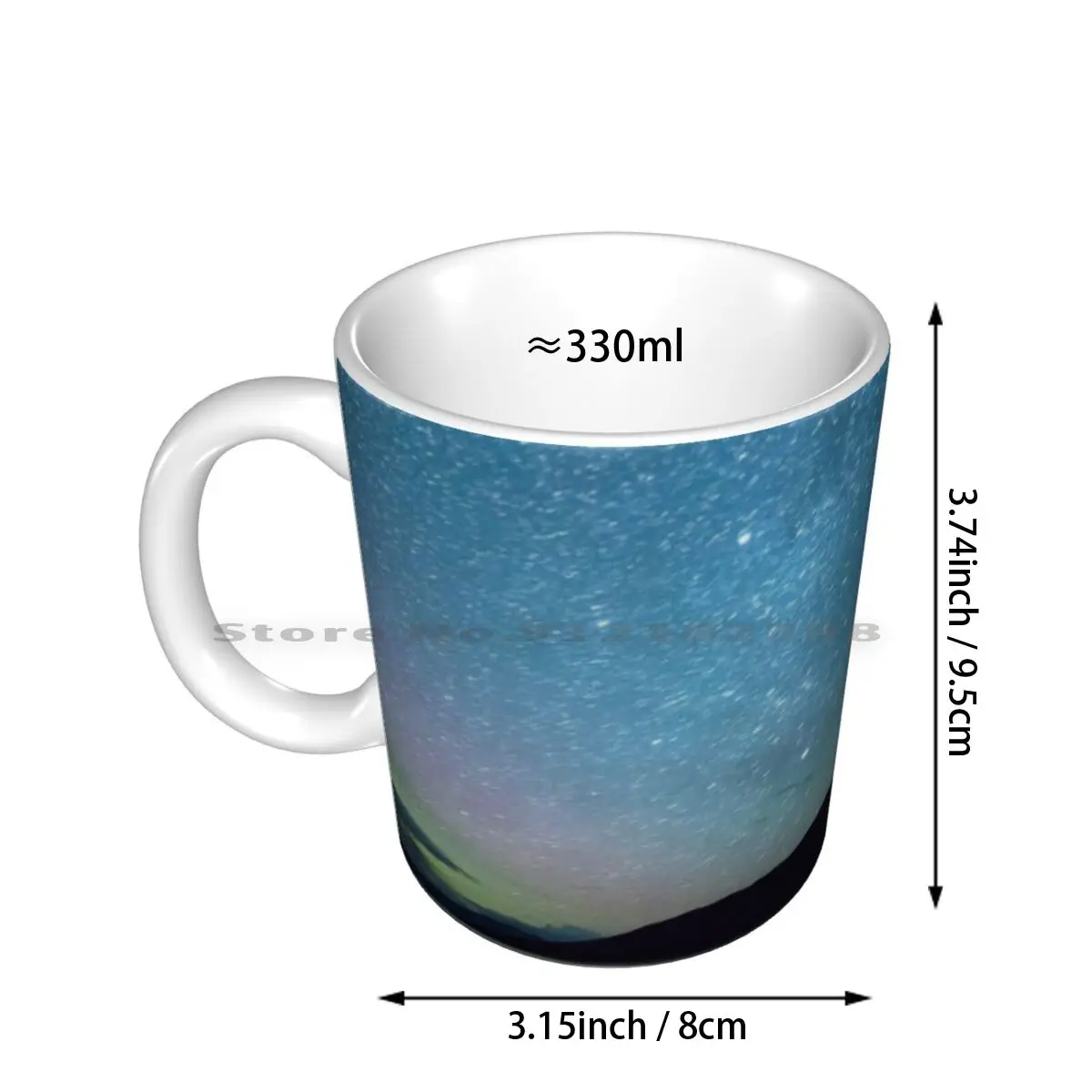 Scottish Stars Ceramic Mugs Coffee Cups Milk Tea Mug Isle Of Skye Stars Nothern Lights Night Landscape Scotland Blue Green