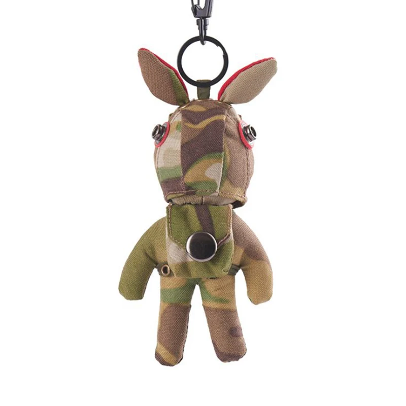 RIMIX – clé militaire tactique lapin camouflage Steampunk, pendentif elfe pour sac à dos de voiture, porte-clés placé derrière le sac à dos