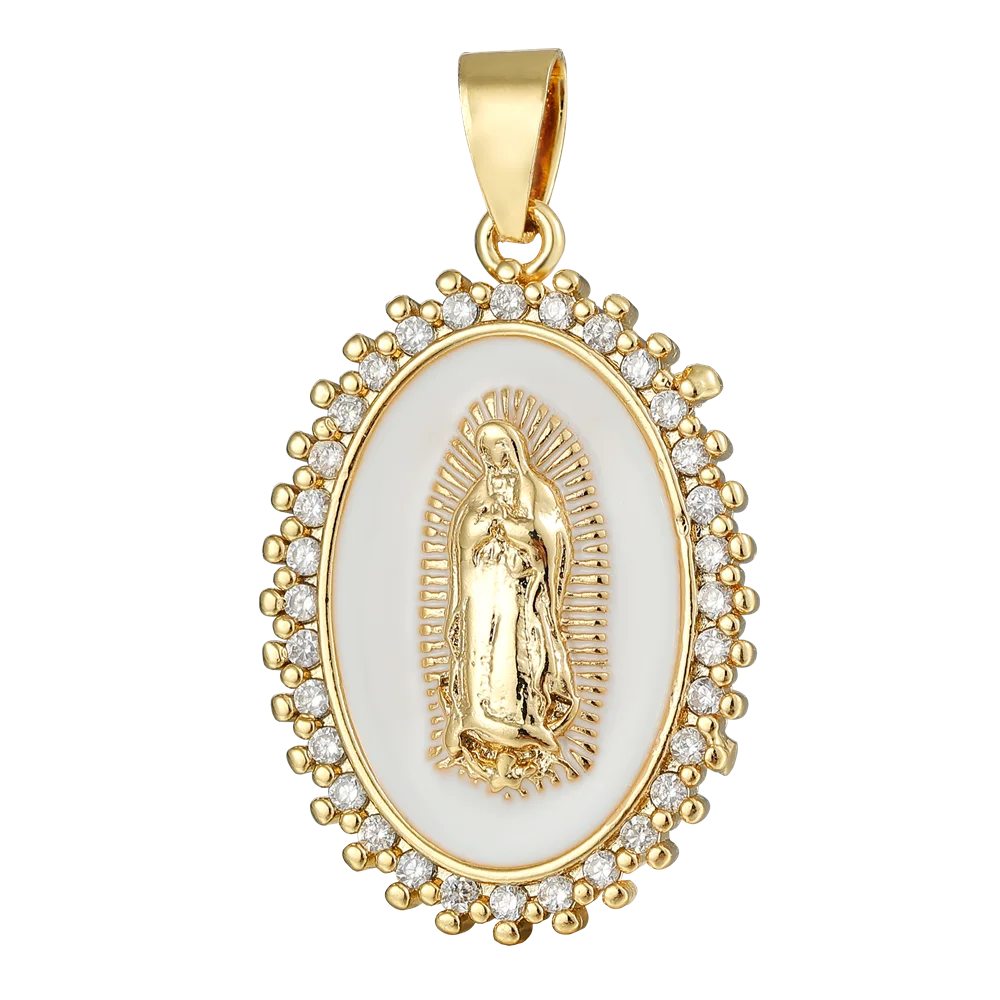 Juya DIY Religious Jewelry Supplies God Mother Saint Virgin Mary Charms For Christian Rosary Talisman Pendant Jewelry Making