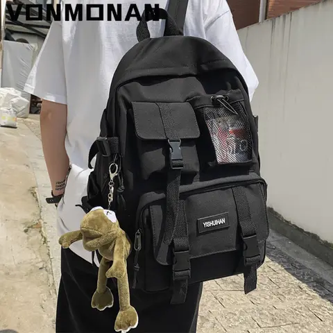 2024 여성 학교 배낭 블랙 나일론 가방 여성 도난 방지 배낭 캐주얼 레이디 여행 가방 한국어 백 팩 Mochila