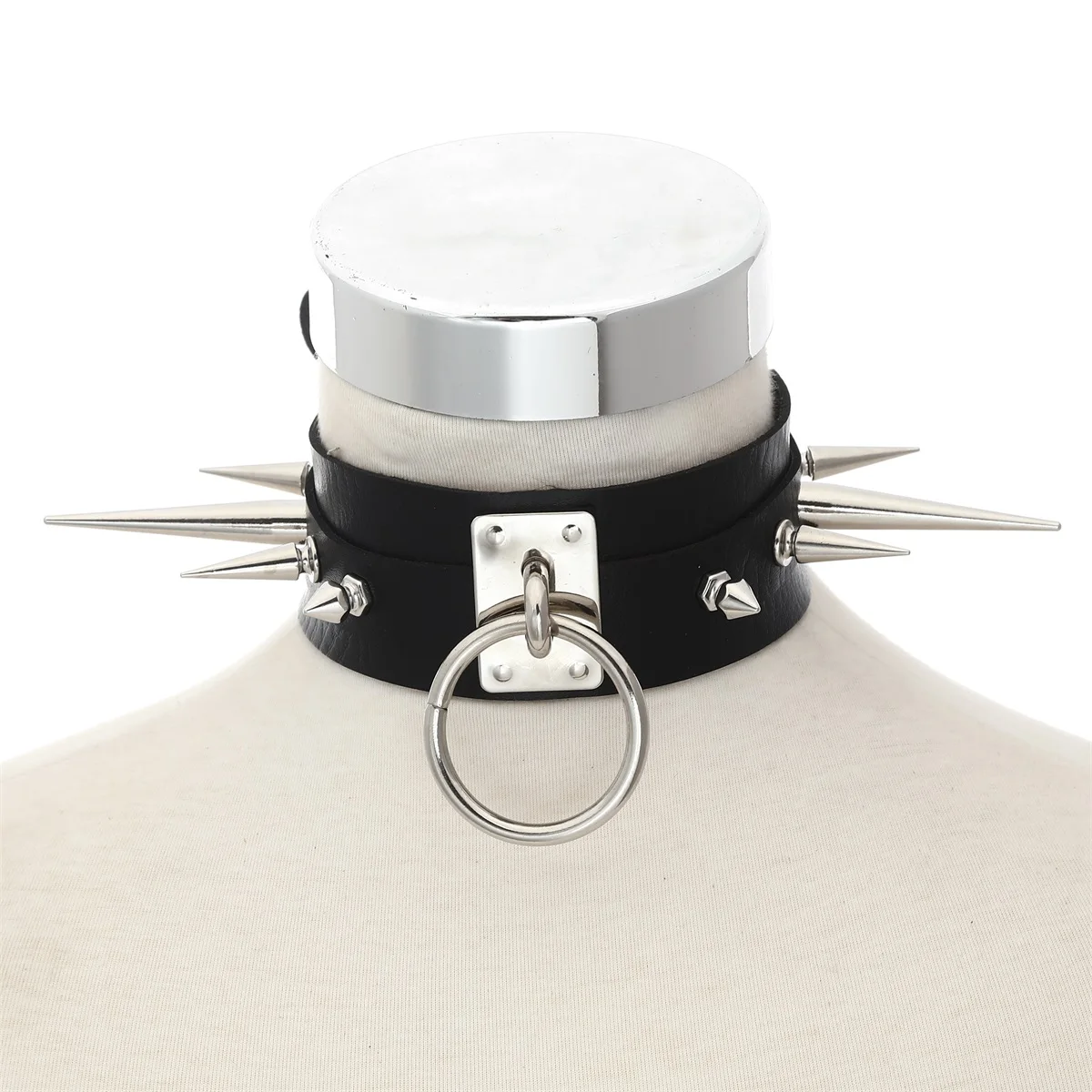 Goth Spike Choker Collar  Black Pu Leather Gothic Accessories Woman Punk Chocker Emo Cosplay Jewelry