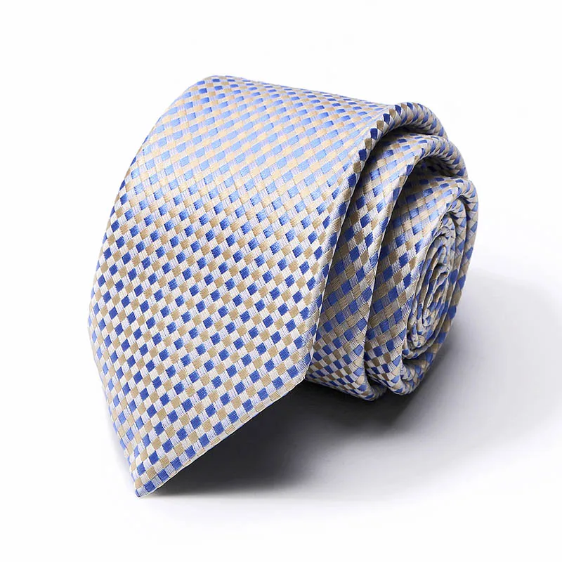 Classic 7cm Ties for Man Silk Tie Luxury Striped Plaid Checks Business Neck Tie for Men Suit Cravat Wedding Party Neckties