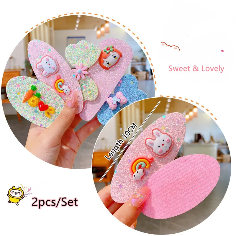 New Girls Cute Cartoon Velcro Hairpins For Baby Shining Post Hair Clip Lovely Headdress Barrettes Kids Hair Accessories Headwear