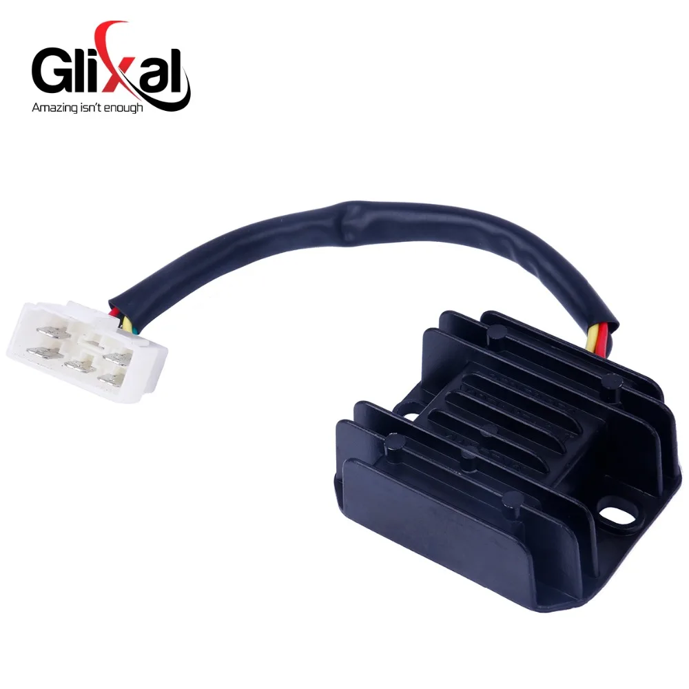 Glixal Voltage Regulator Rectifier GY6 125cc 150cc 152QMI 15QMJ Scooter Moped ATV Go-Kart (1 PLUG, 5 WIRE)