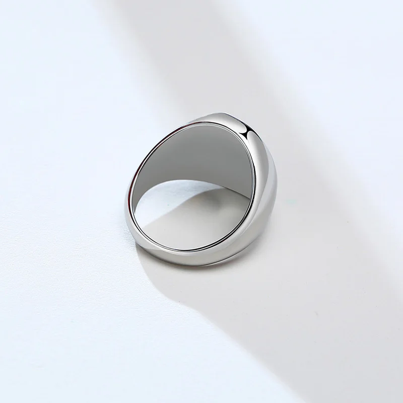 Vnox Gothic Punk Rings for Men Signet Rings Round Square Top Stamp Finger Band Chunky Boys Teens Rock Jewelry Fraternal Rings
