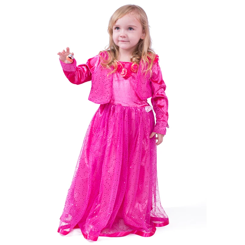 Girls Princess Dress For Party Little Baby Birthday Costume Sequin Princess Tutu Wedding Gown Rose Red Dress 3-8 Years