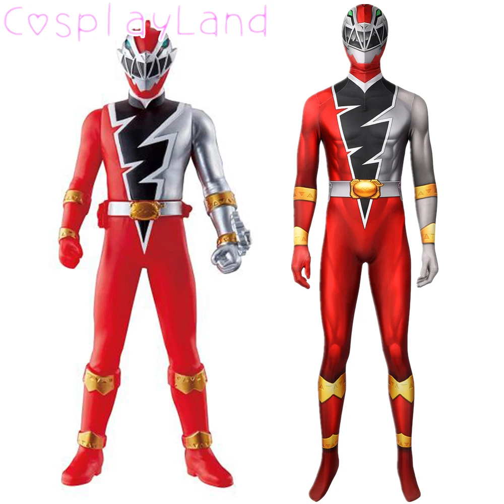 

KISHIRYU SENTAI Ryusoul Red Ranger Косплей Костюм Хэллоуин динозавр рейнджер мужской комбинезон красный солдат печать спандекс боди