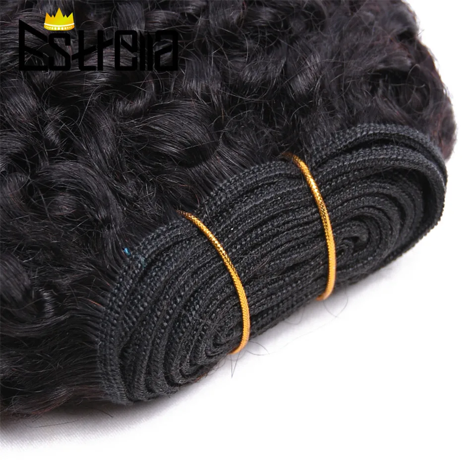 Mechones de cabello rizado Afro, extensiones de cabello humano 100% Remy, 6 unids/lote, mongol