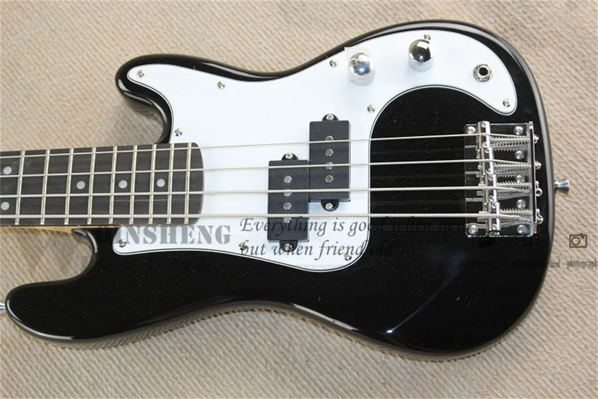 Kids bass 4-string black electric bass Basswood Body Chrome Bridge Chlidren Bass 86cm factory custom